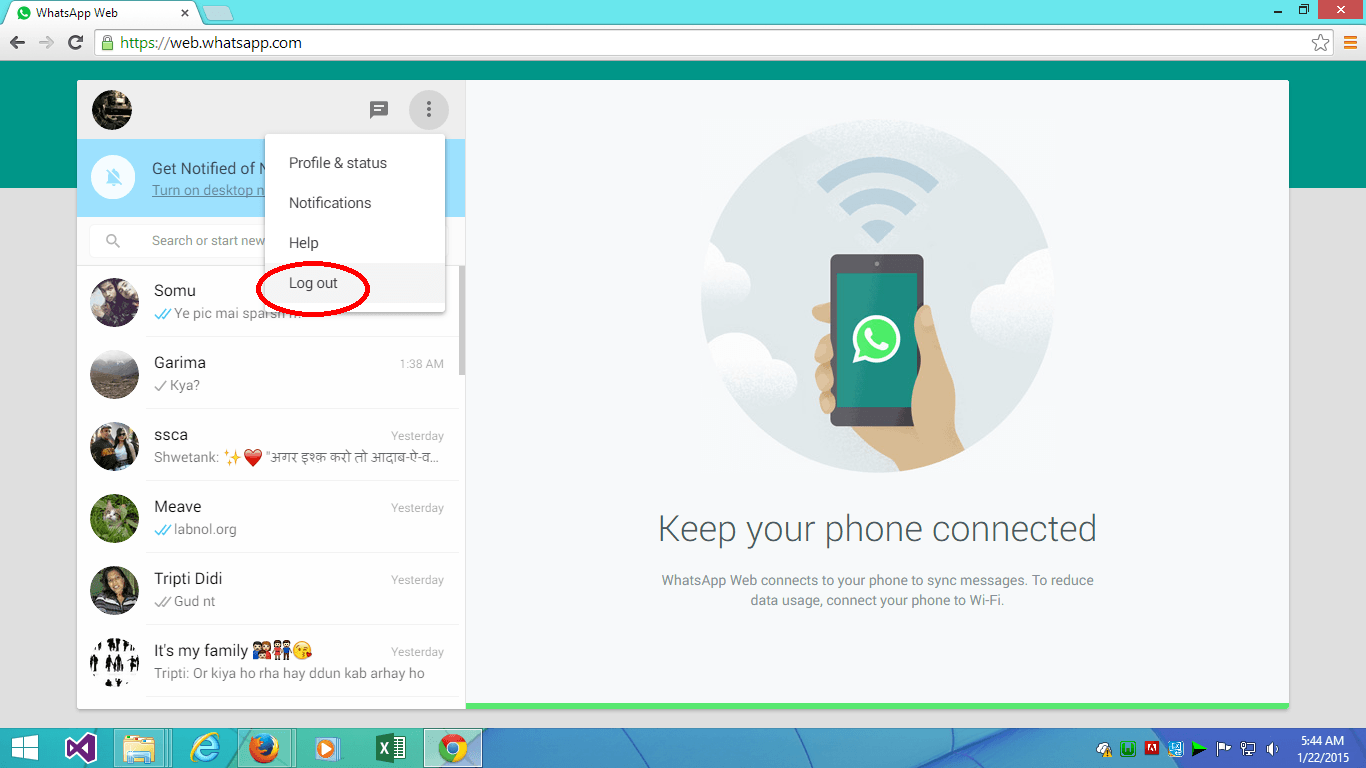 whatsapp from web browser