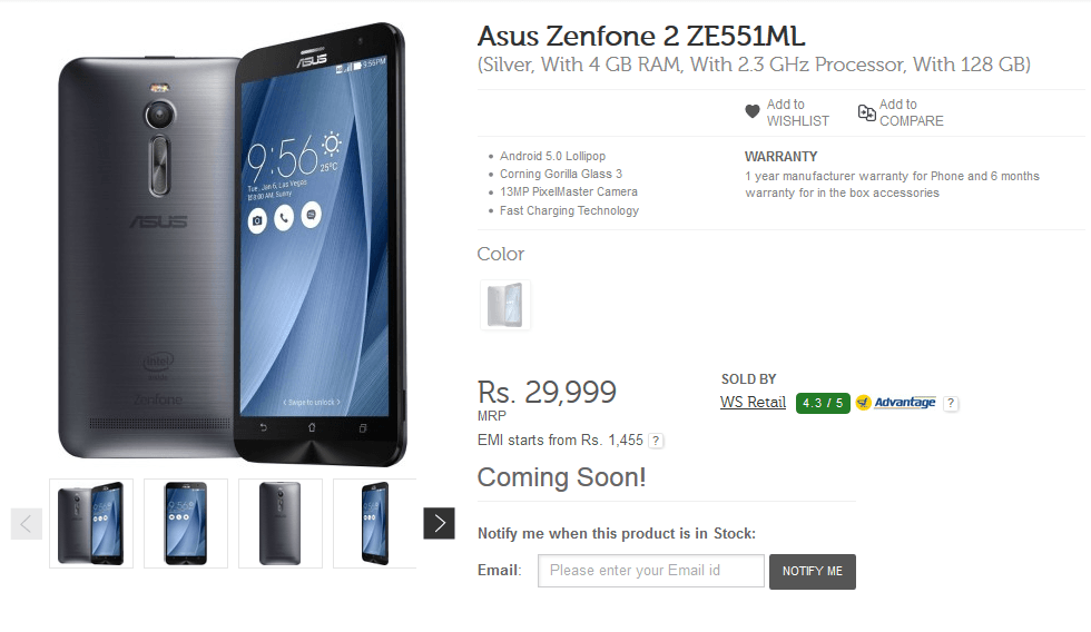 Asus Zenfone 2 coming soon on flipkart