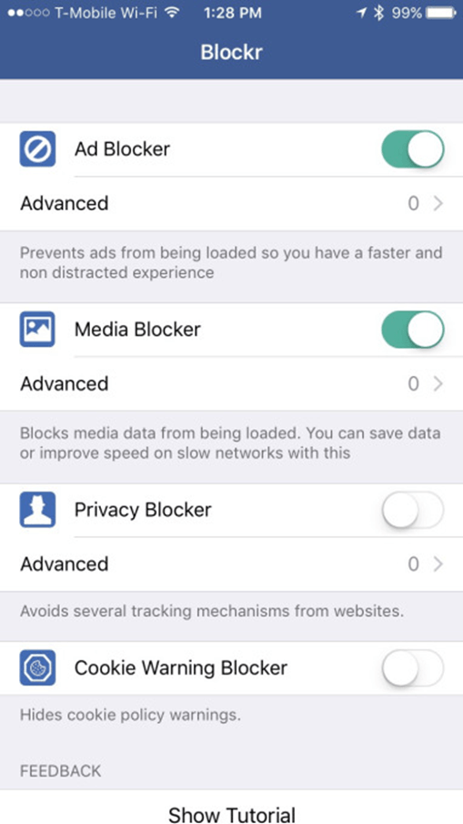 1blocker settings ios remove congratulations