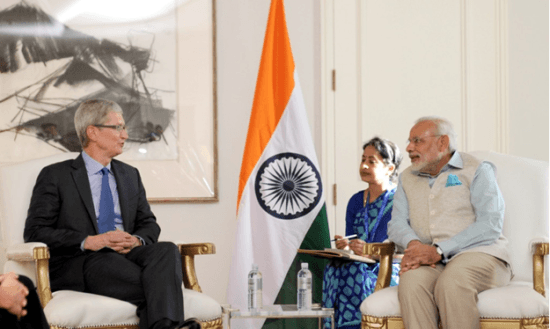 Prime Minister Narendra Modi meets Tim Cook