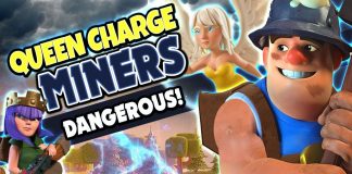 Queen charge with Miner attack | Queen walk | Coc